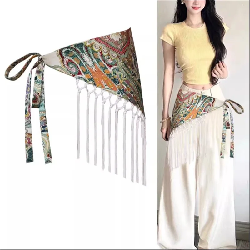 Wide Waist Belt Seal Ladies Bohemian Belt Summer Tassel Waist Chain Ethnic Waistband Triangle Accessories Female Waistband Belt