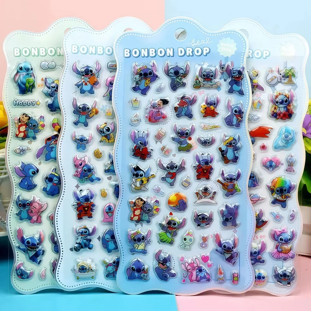 3D Stickers Stitch Leuke Paarse Hoogwaardige Drijvende Stickers, Ideaal voor Scrapbook/Journal/Telefoonhoes Deco, Handgemaakte Notitie Decoratie