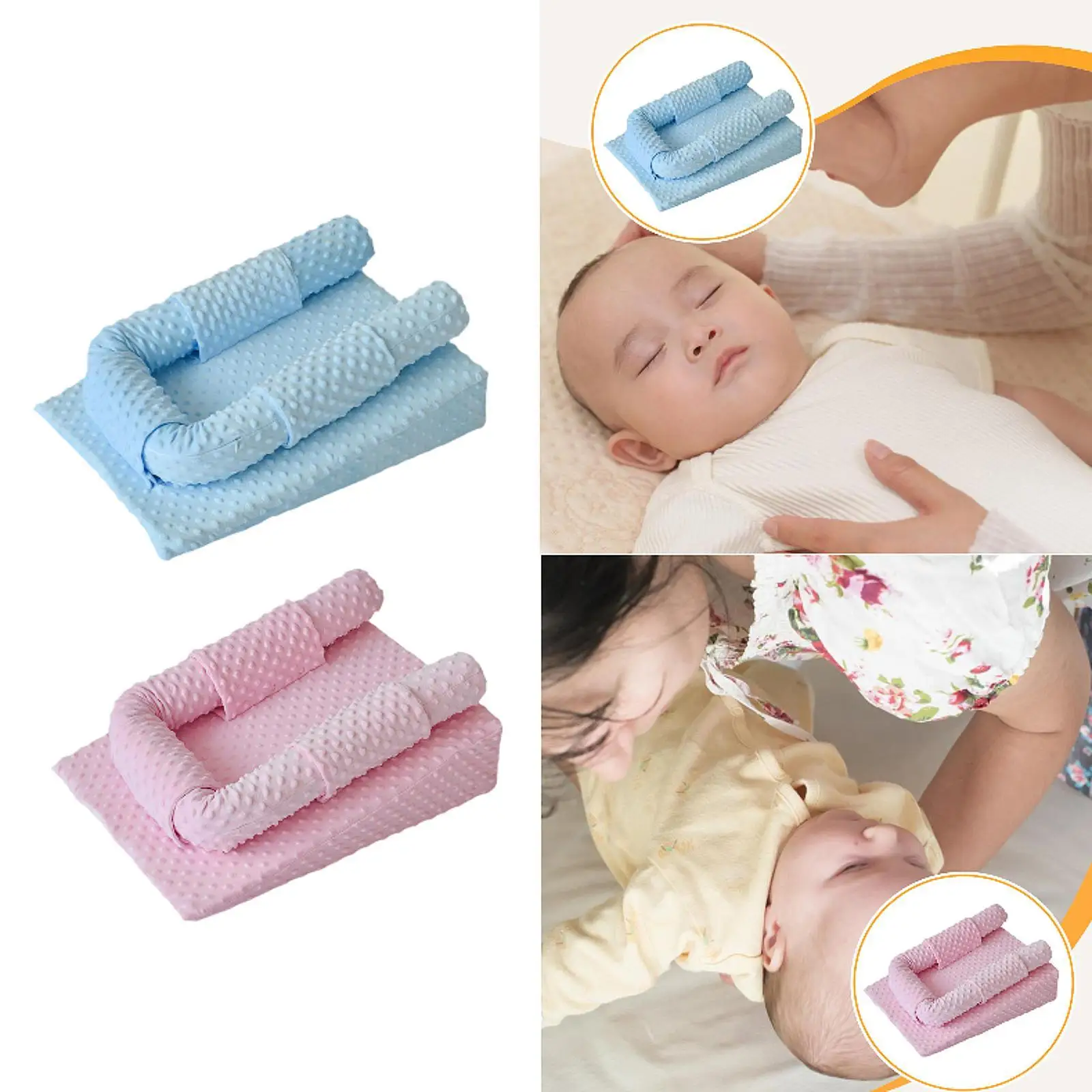 Cuscino con zeppa per bambini Comodo riduzione dello sputa Supporto per neonato Cuscino per l'allattamento al seno Cuscino di supporto per l'alimentazione per lettino per neonati