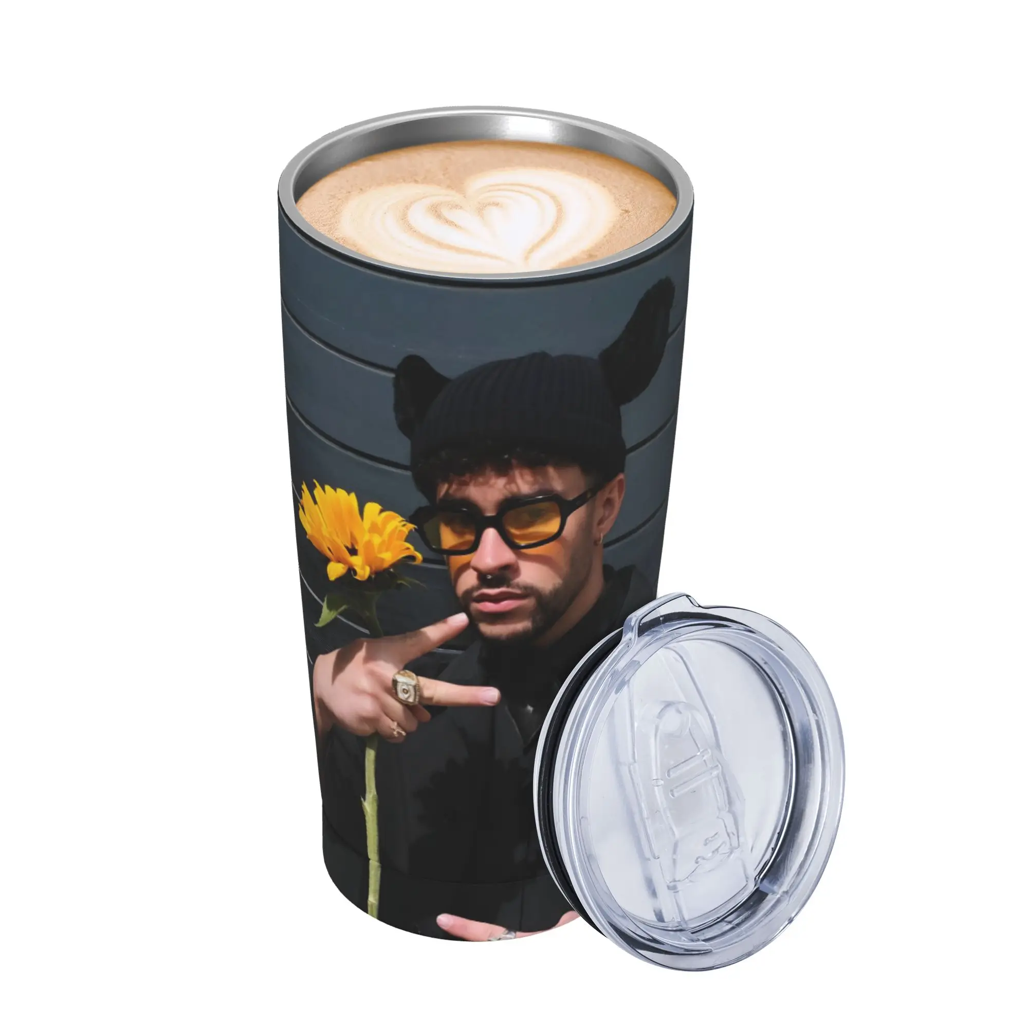 Bad Bunny DTMF Tour 2026 Tumbler Vacuum Insulated  Coffee Cups Vacuum Flask Smoothie Tea Mugs Water Bottle 20oz