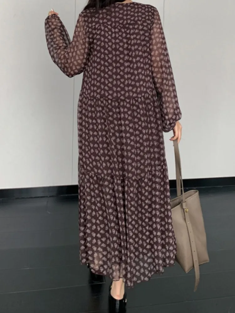 Oversize Herbst Druck Flora Hemd Kleid Frauen Koreanische Lose Langarm Damen Kleider Vestidos