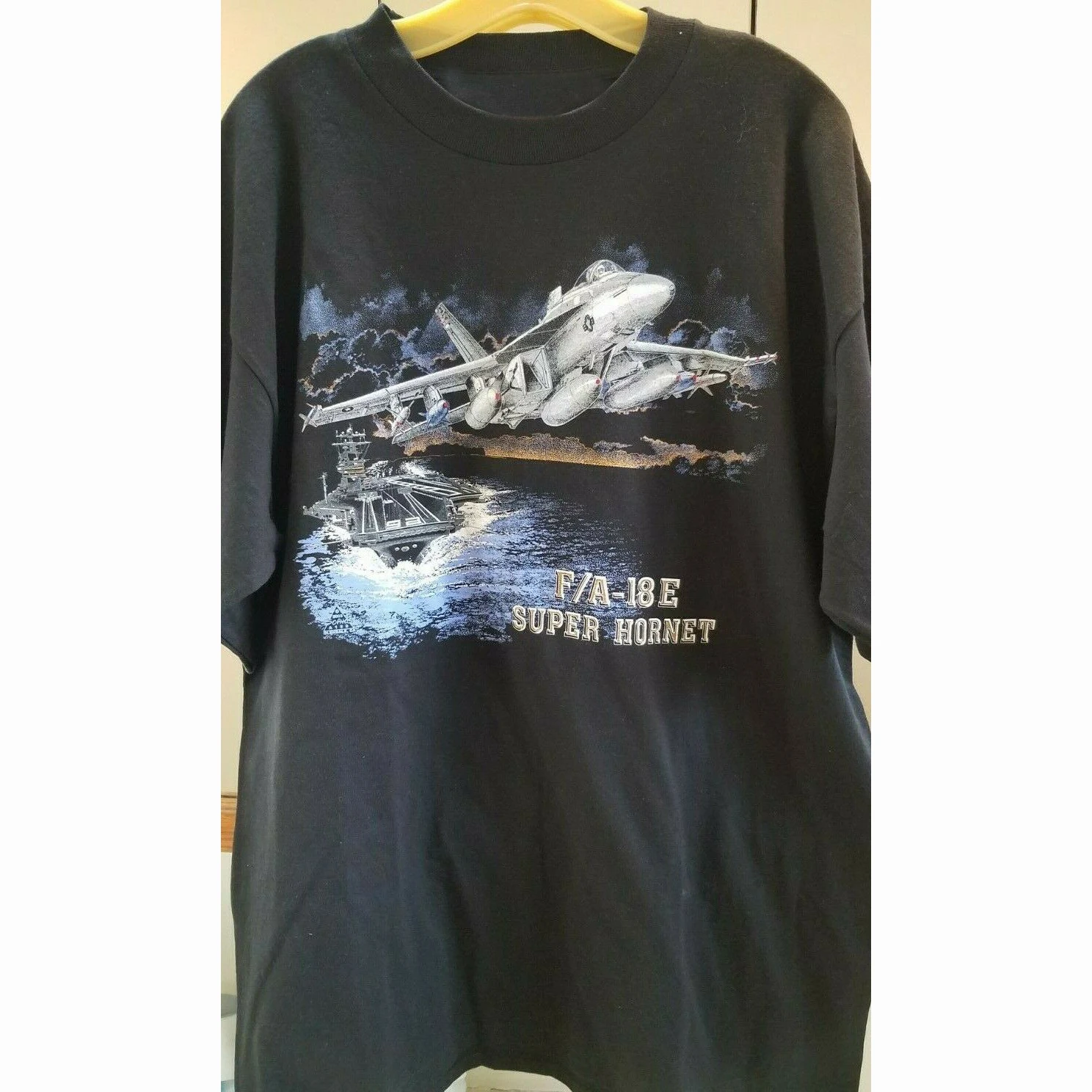 Naval  F/A-18E Super Hornet Fighter T Shirt. Short Sleeve 100% Cotton Casual T-shirts Loose Top Size S-3XL