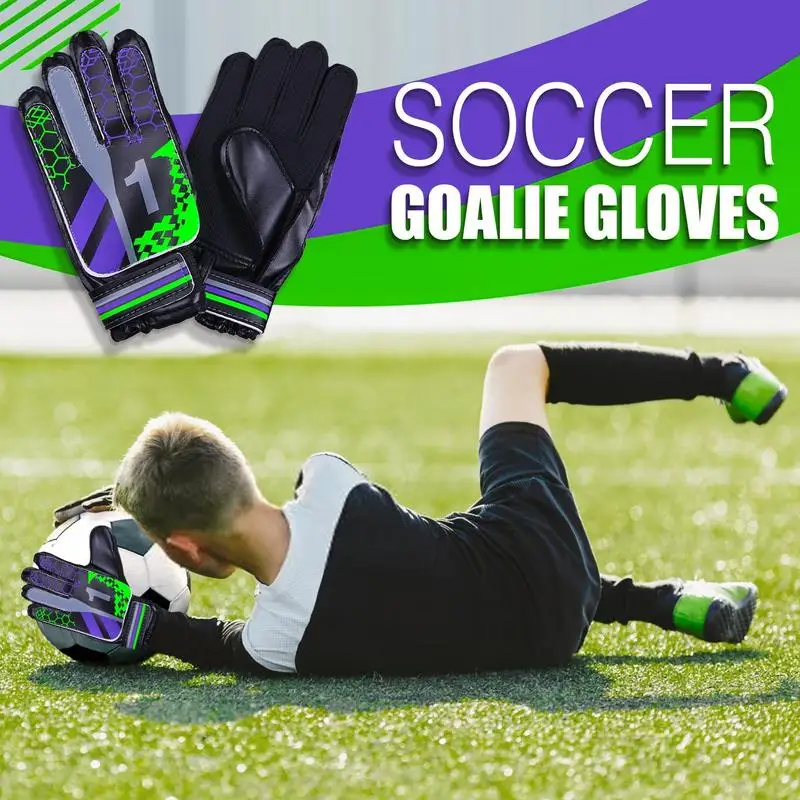 

Goalie Gloves Thickened Soccer Goalkeeper Gloves Anti-Slip Grip Pads Protection Guards Gear For Outdoor Sport Goalkeeping