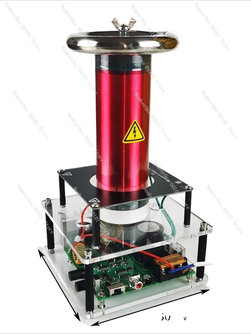 Desktop Solid State Coil 10cm Artificial Lightning Generator Finished Machine Entry Level Musical Arc Plasma Discharge
