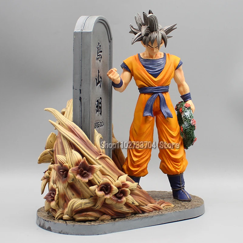 Anime Dragon Ball Goku Figures GK Akira Toriyama Tombstone Memorial Son Goku Action Figures 23cm PVC Collection Model Toys