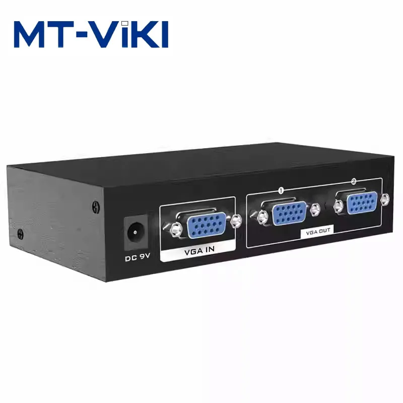 

MT-VIKI VGA Splitter with Video Audio Distributor 1 input to 2 Output support widescreen Monitors Maituo MT-3502