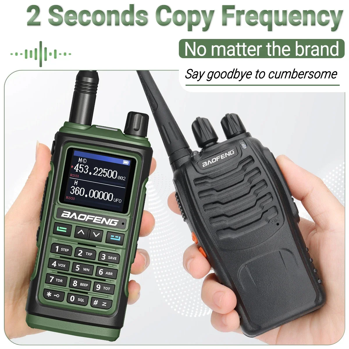 Baofeng UV-17E Airband Walkie-Talkie Drahtlose Kopierfrequenz Langstrecken-Typ-C NOAA AM Tragbares UV-5R Ham-Funkgerät – Detail 12