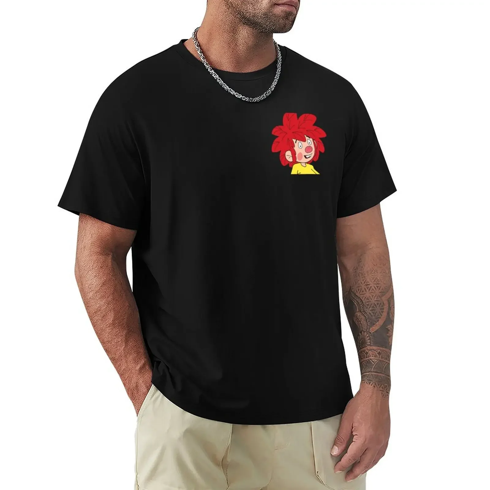 Pumuckl masculino camiseta vintage, roupas anime, tops, camiseta de manga curta, roupa fofa