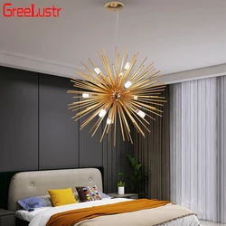 Ijzeren Handwerk Hanglamp Gouden Egel Plafond Kroonluchter Lampen Home Decora Art Woonkamer Restaurant Hang Verlichtingsarmaturen