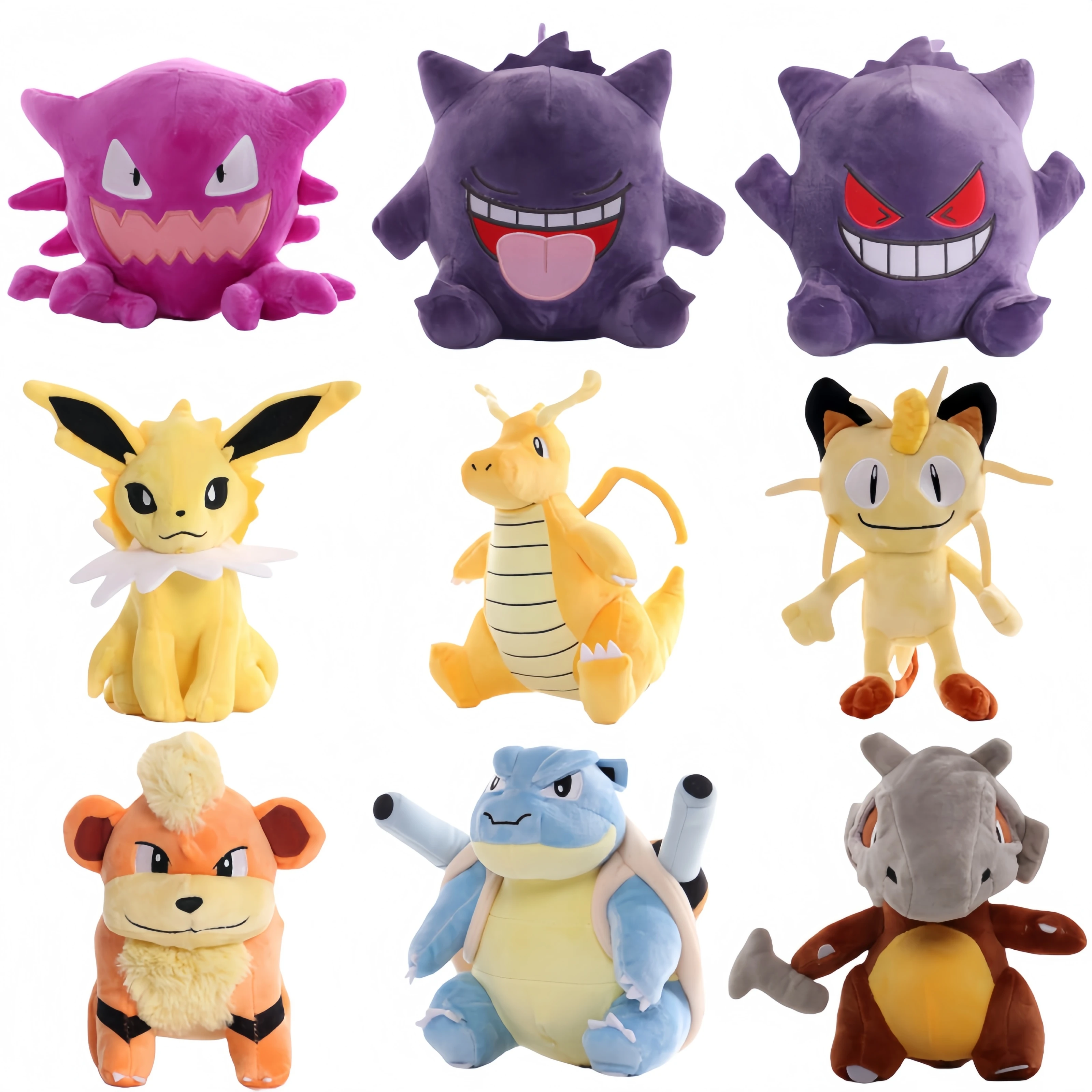 Mainan Boneka Pokemon Pikachu Blastoise Cubone Haunter Gengar Meowth Eevee Growlithe Peluche Dragonite Mainan Boneka Hadiah Natal Anak