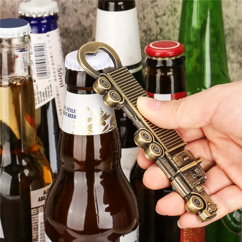 Unique Truck Shape Bottle Beer Opener Home Kitchen Bar Accessory Metal Corkscrew for Restaurant Club Party Wedding Gift Set