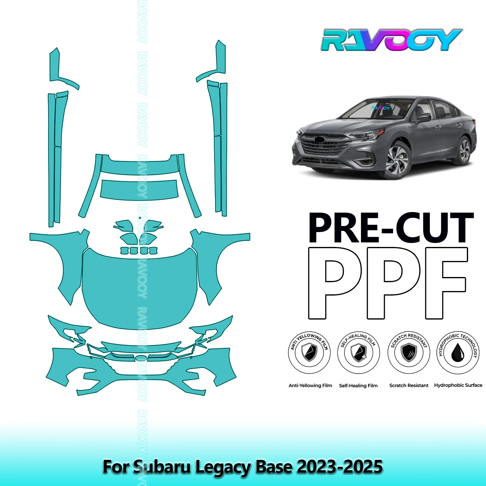 

Front Kit+Rockers Clear Bra Precut PPF Paint Protection Film For Subaru Legacy Base 2023-2025
