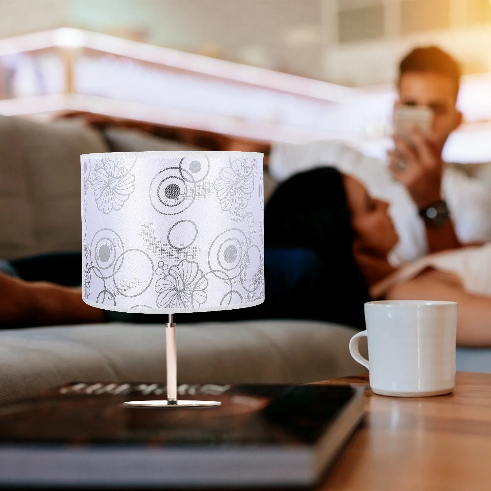 

Round Cloth Lampshade Creative Simple Light Cover for Bedroom Living Room Table Lamp Decorative Household Lamp Accessory