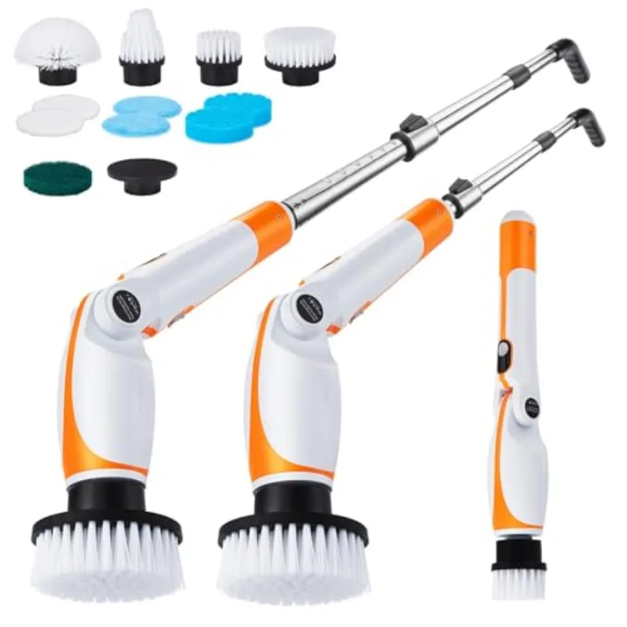 

Electric Spin Scrubber with Extendable Handle and 4 Adjustable Angles High-Speed Cleaning Brush for Versatile Deep Cleaning Per