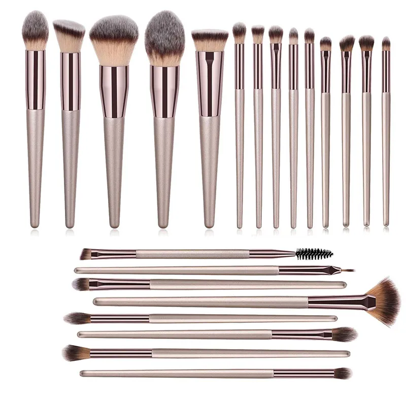 22 PCs Makeup Brushes Champagne Gold Premium Synthetic Concealers Foundation Powder Eye Shadows Makeup Brushes