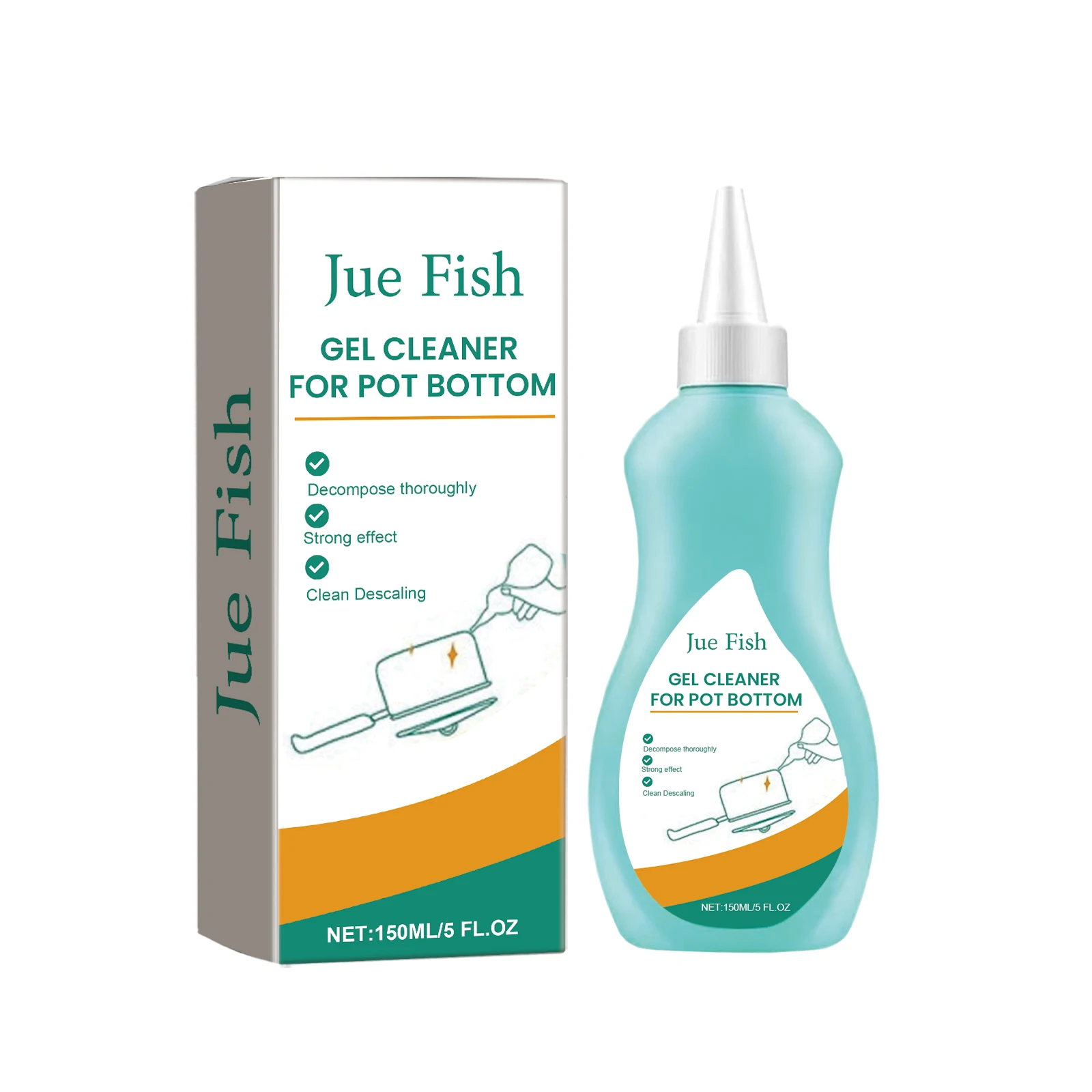 JueFish Limpiador de cocina Estufa de cocina Estufa de cocina Limpia manchas de aceite Saldo negro en la parte inferior del limpiador de sartén 2 piezas