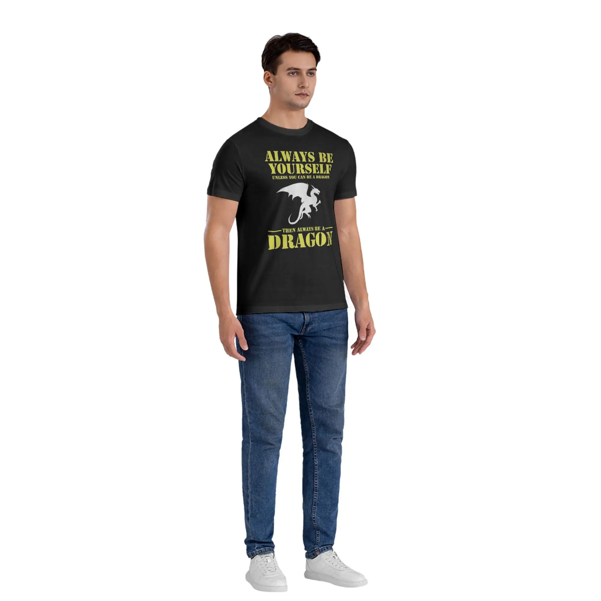 Always Be Yourself Dragon T-Shirt for Men Cotton T Shirts Men's Short Sleeve O-Neck Summer Clothes Tops S-6XL