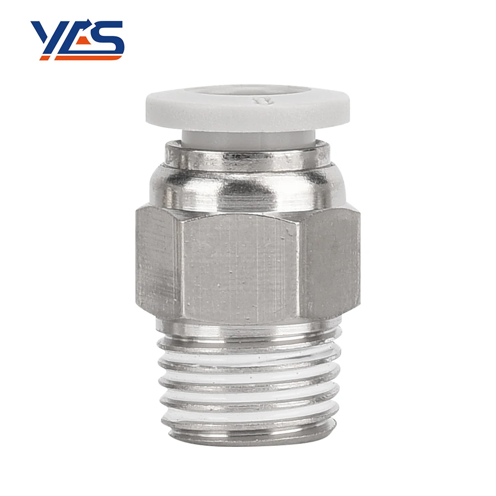 High Quality White PC Series Male Straight Quick Connect Fittings Air Hose Fittings One touch fittings PC12/14/16