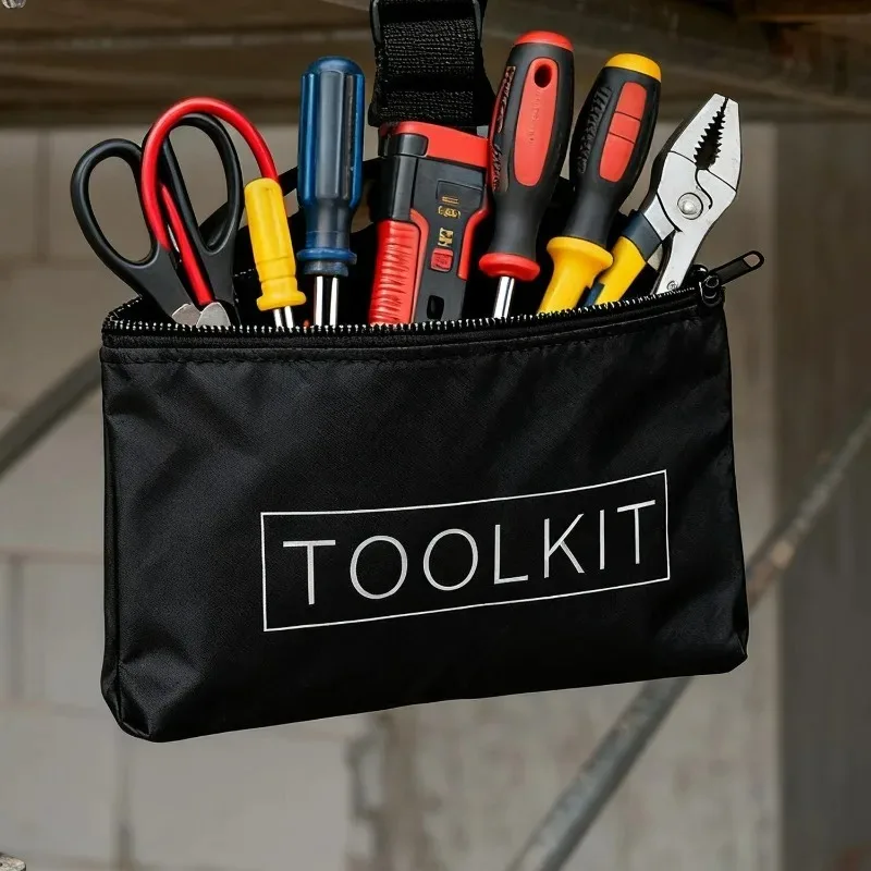 5/1pcs Large Capacity Multi-function Tool Bags Zipper Oxford Canvas Waterproof Storage Bag Portable Hardware Toolkits Organizer