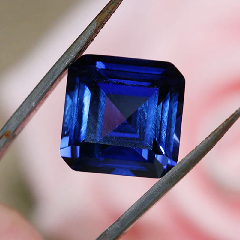 Hübscher loser blauer Saphir 10x10mm Asscher-Schliff loser Edelstein für Schmuckherstellung/Sammlung/Geschenk/Einsetzen Mohs-Härte Edelsteine – Detail 2