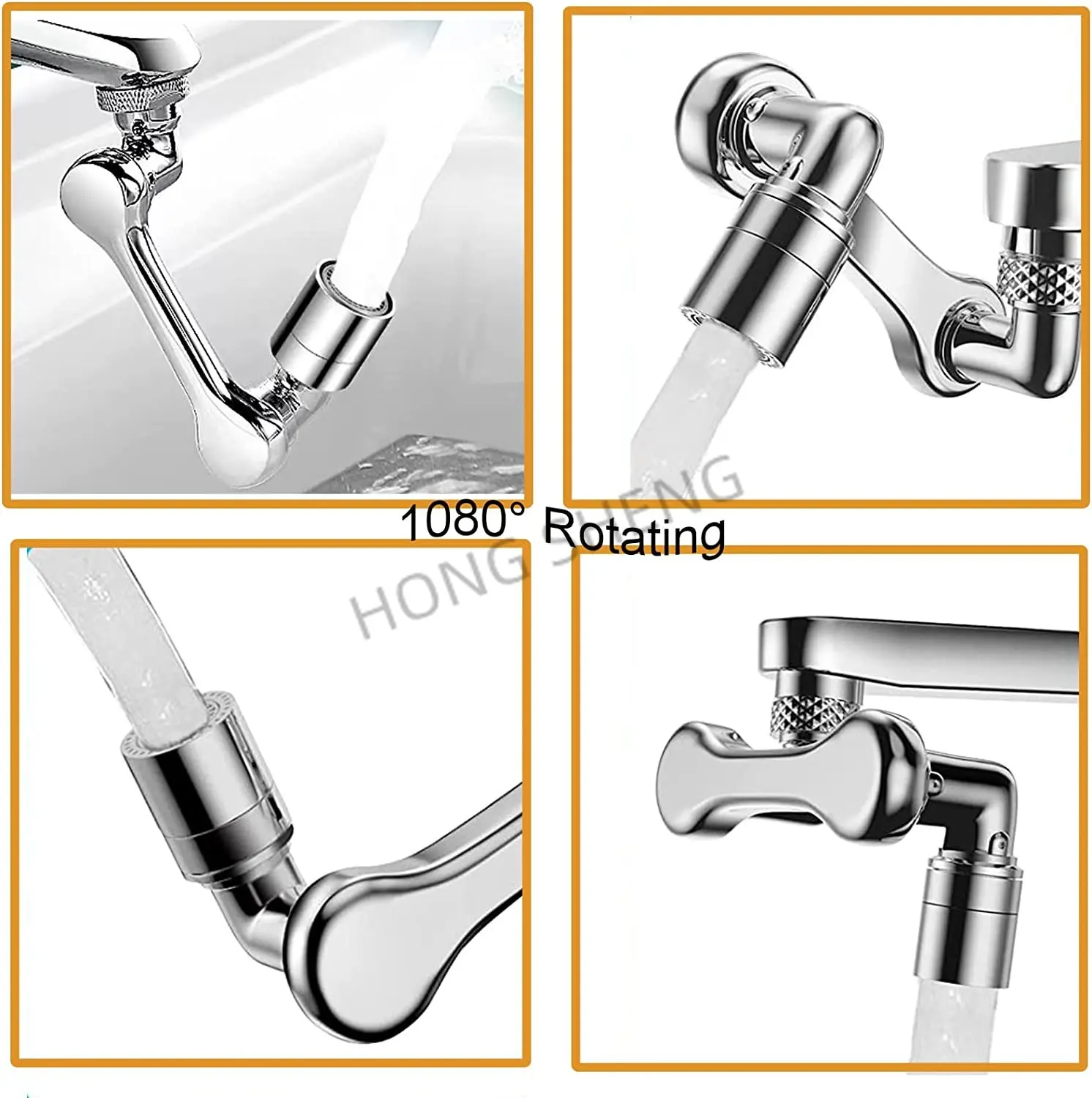 720° Rotation Faucet Aerator Splash-proof Swivel Plastic Kitchen Tap Extend Water Nozzle Faucet 22/24mm Adaptor Faucets Bubbler