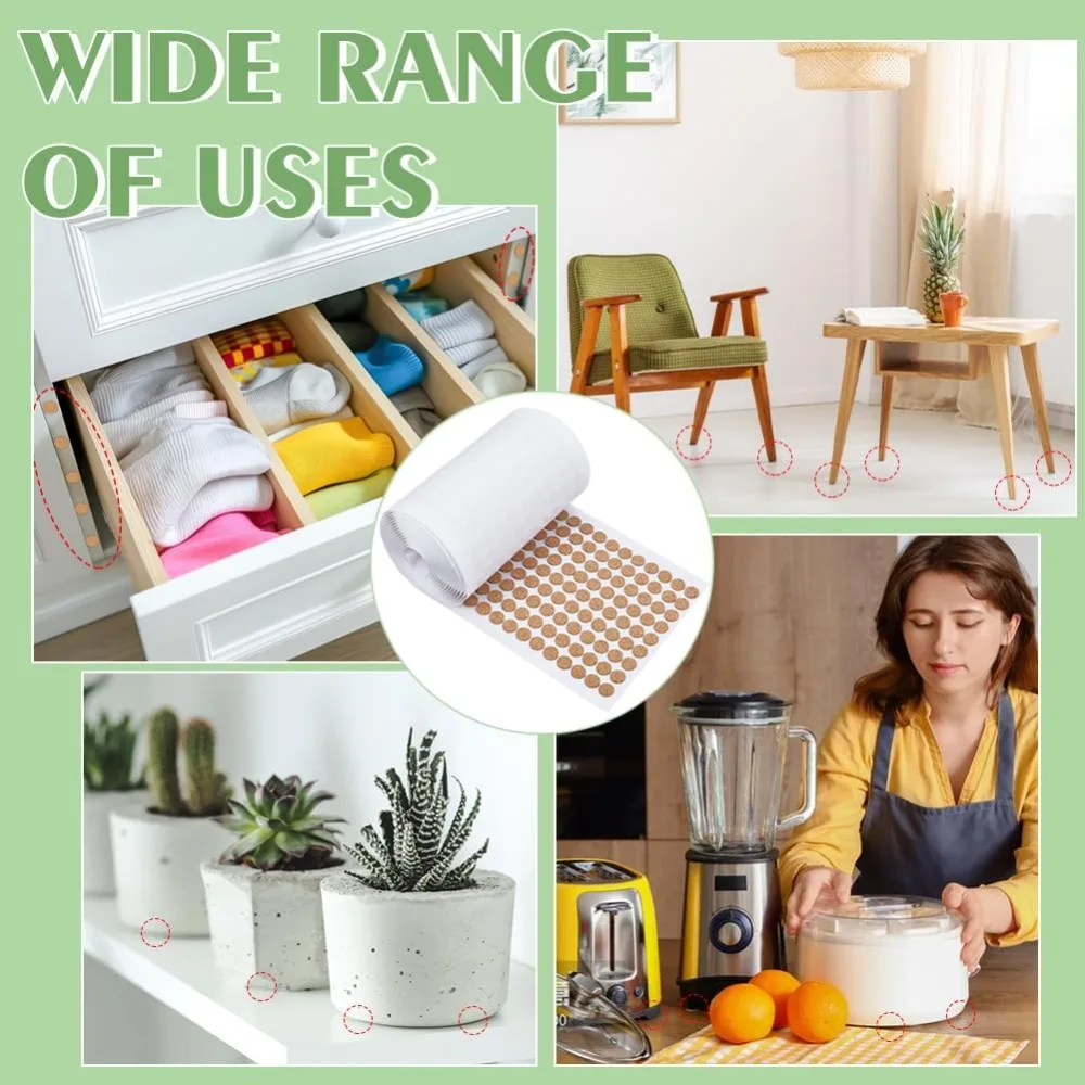 2000 個 0.39 インチ粘着コルクパッドフラットラウンドコルクドットコルクディスクコルクマットキャビネットやテーブルトップアイテム用ノンスリップ