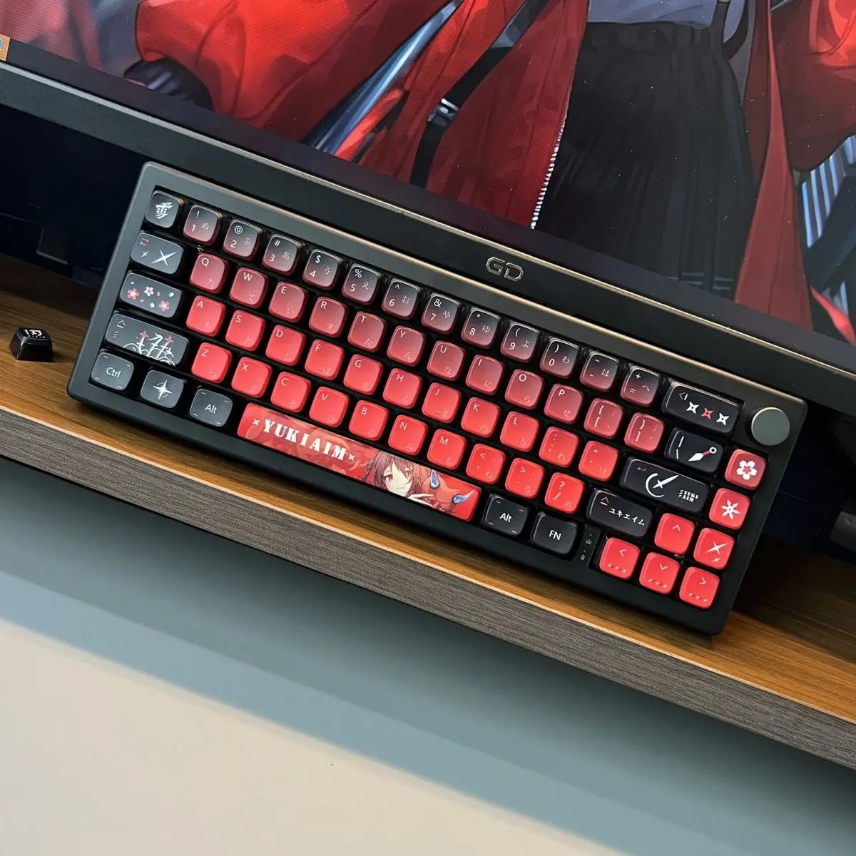 Juego de teclas Yukaim de 122 teclas, réplica de Snow Sakura PBT Dye-Sub, tapas de teclado de Anime, teclas de perfil MDA para regalo de teclado mecánico