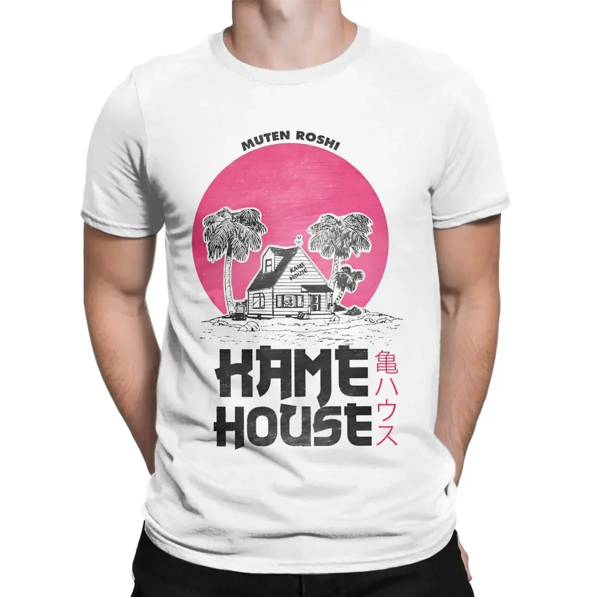 Kame House Japan Anime T Shirts Men 100% Cotton Funny T-Shirts Round Collar Cartoon Tee Shirt Short Sleeve merch Plus Size