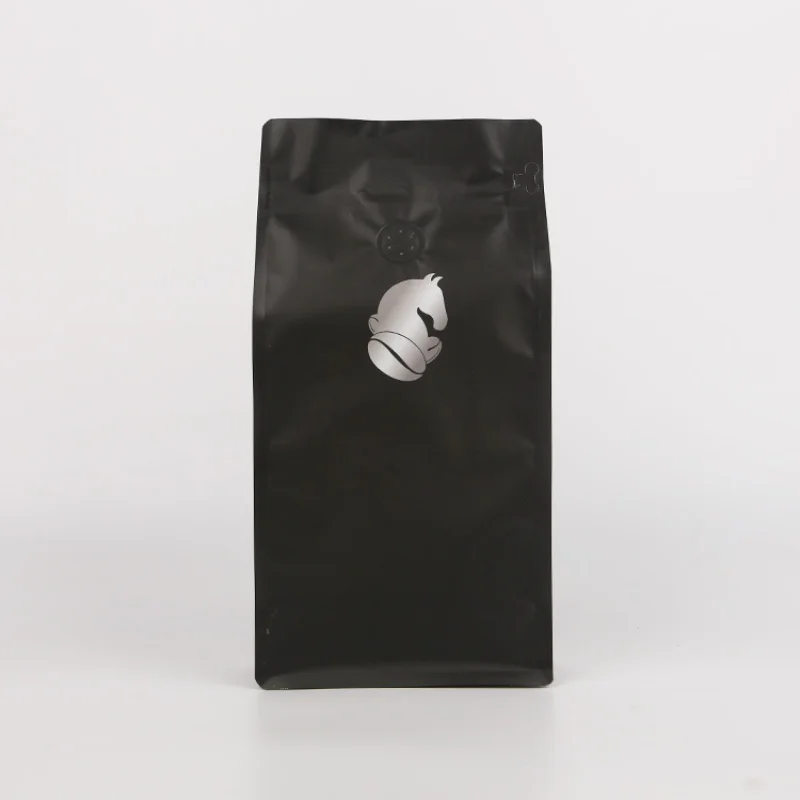 Customized product、matte printing square bulk zipper aluminum foil flat bottom coffee bag with and logo