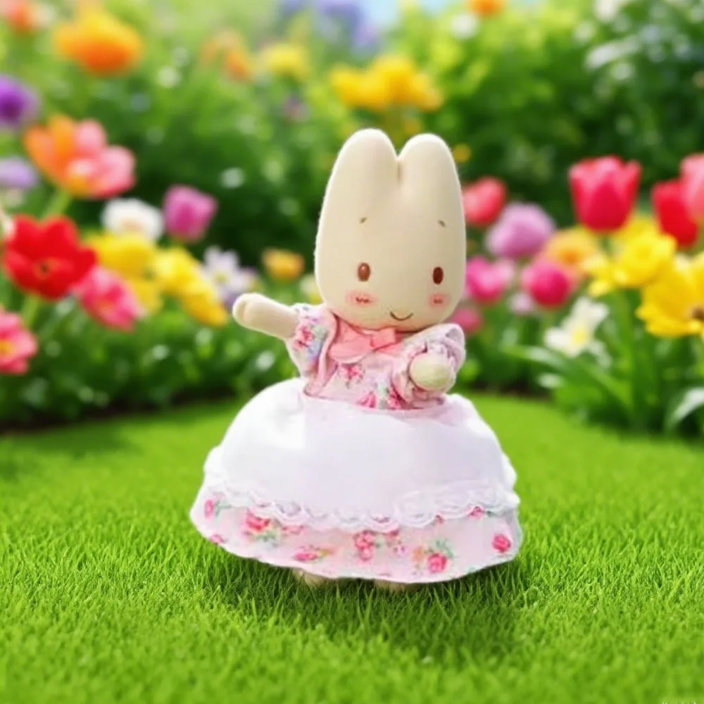 Sanrio Marron crema conejo encanto vestido Floral colgante móvil modelo regalo figuras coleccionar ornamento