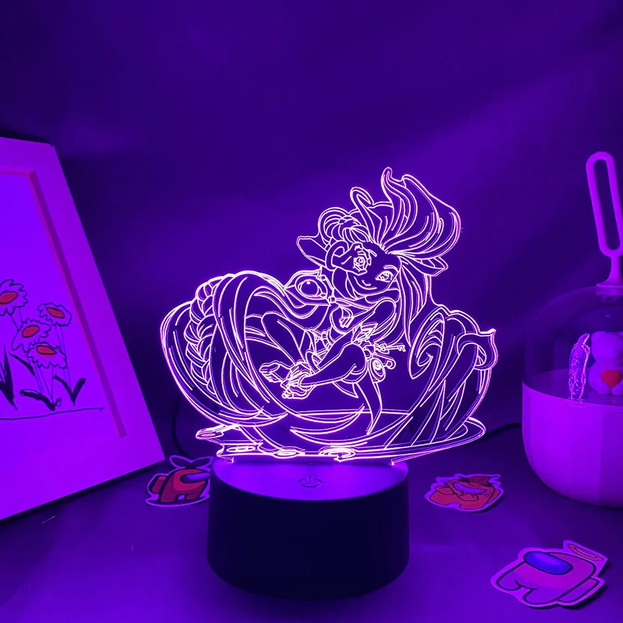 

LOL League of Legends Game Figure Zoe 3D Led Neon Night Lights Sitting Room Colorful Decor Game LOL Zoe Lava Lamp Gifts For Kids