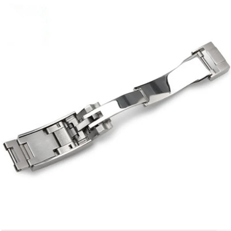 Classic Stainless Steel Watch Buckle 9mm Silver Screw Adjustable Glidelock Clasp Fit For Submariner Deepsea Diver's Watch Band