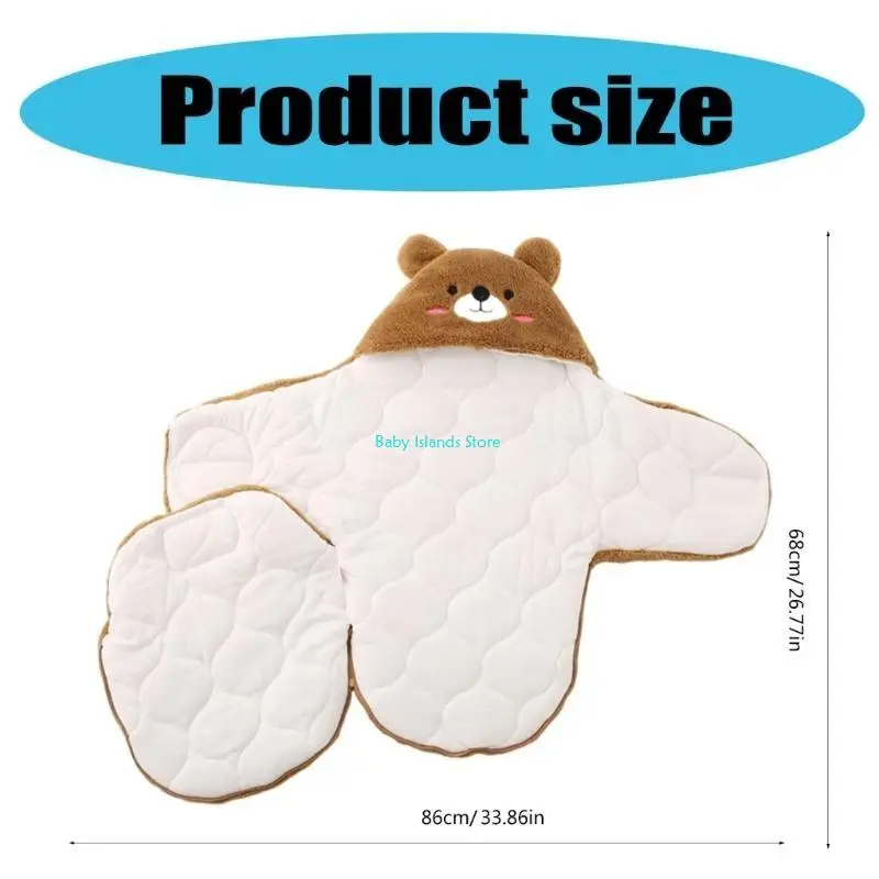 K92D قماط الأطفال الرضع دافئ ومريح مع تصميم بسحاب سفلي لحضانة الأطفال وحقيبة نوم قابلة للتنفس #6