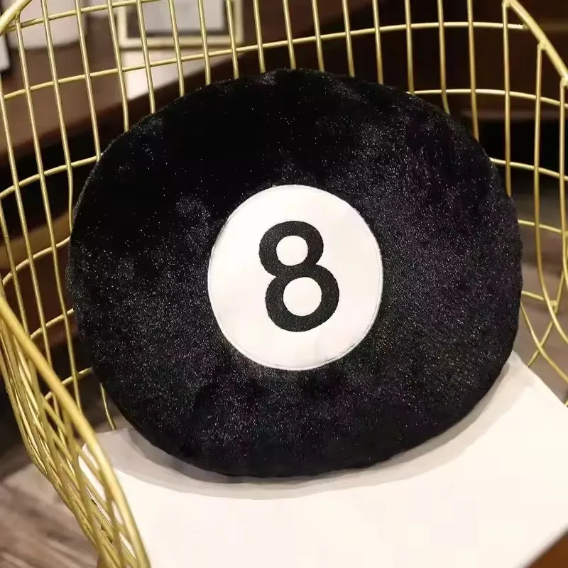 1pc Black 8 Billiard Pillow Plush  Pillow Cushion Sofa CushionTatami Cushion For Halloween Decor Christmas Gift