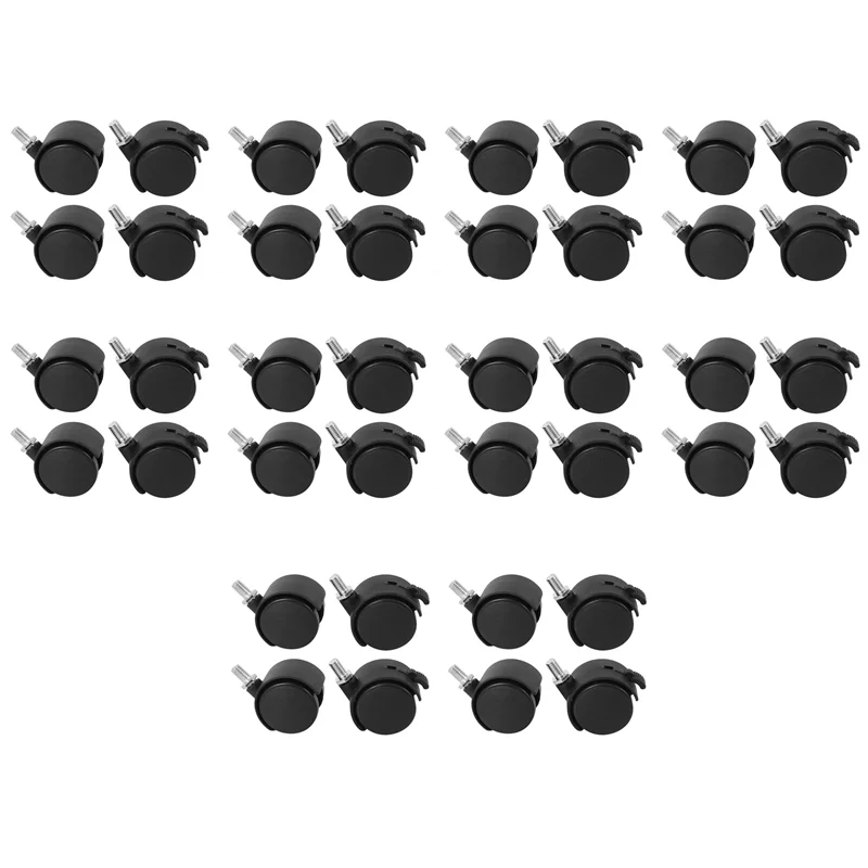 

FAST-Set Of 40 Screw In Caster Wheels - 2 With Lock Function