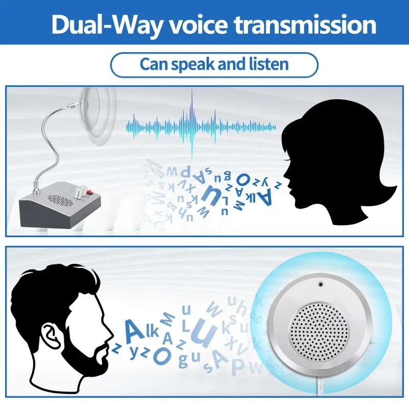 Window Speaker Walkie Talkie Intercom Dual-Way Voice Counter intercom with Loud Outer Microphone Ham Radio for Bank Hospital