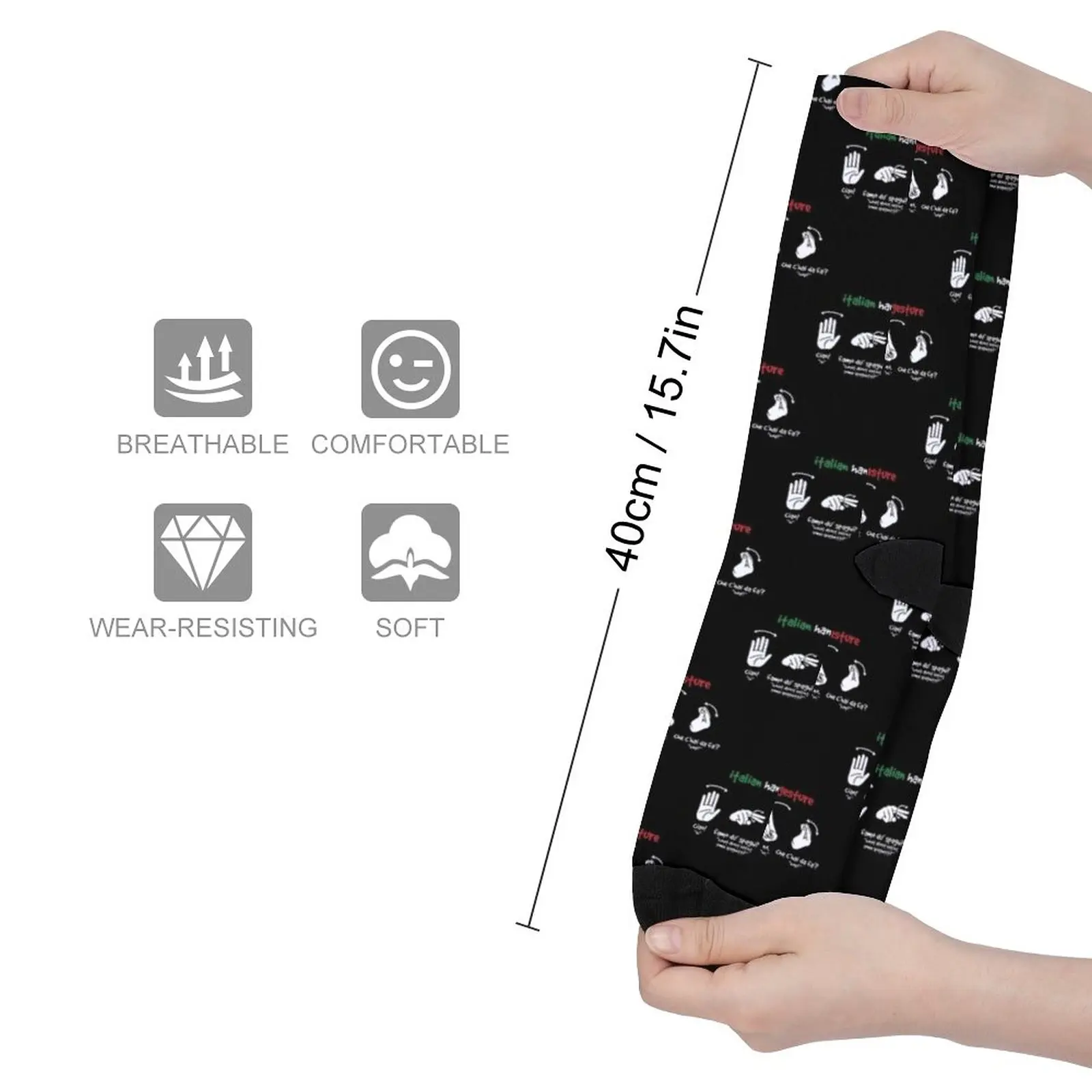 Italian T-ShirtItalian Hand Gestures meaning Socks compression socks men MEN FASHION socks Men's stockings for men