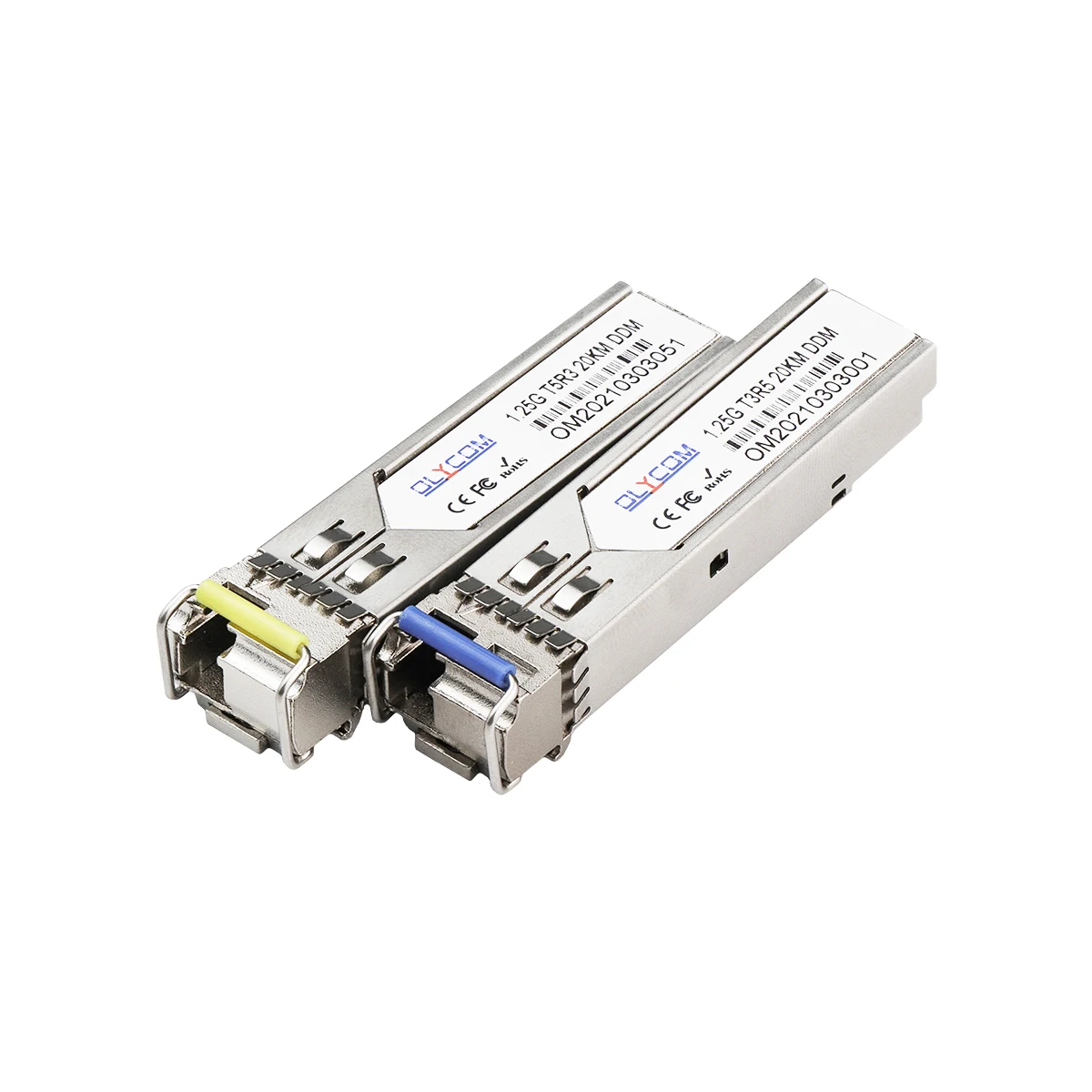 زوج واحد من جهاز إرسال واستقبال الألياف الفردي 1.25G SFP Bidi 1310nm/1550nm SMF LC موصل يصل إلى 20 كجم للمفاتيح المفتوحة