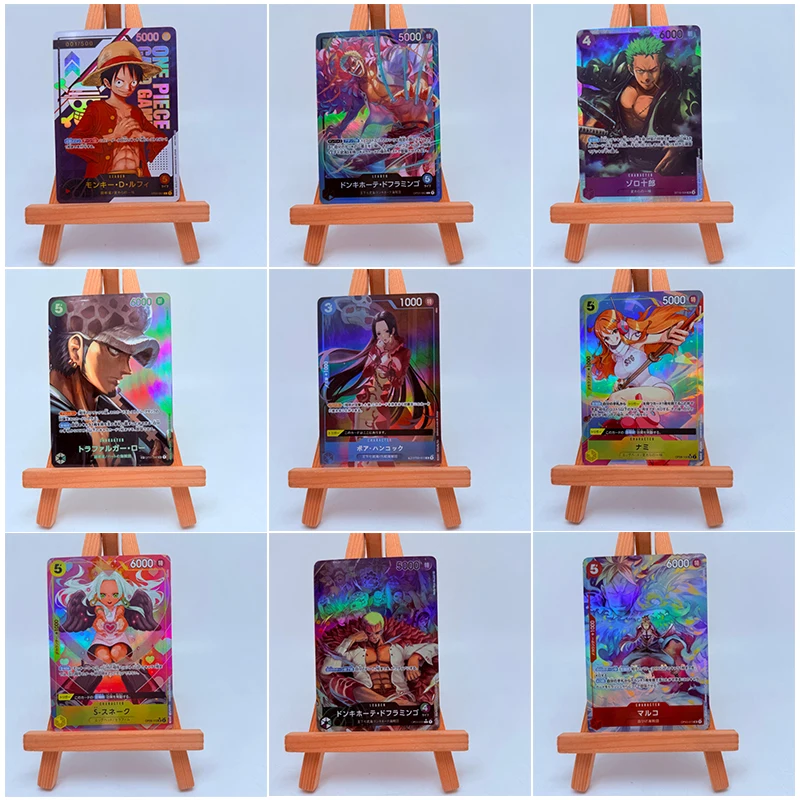 Anime One Piece Diy Homemade Opcg Cards Monkey D Luffy Shanks Roronoa Zoro Boa Hancock Nami Marco Doflamingo Collection Cards