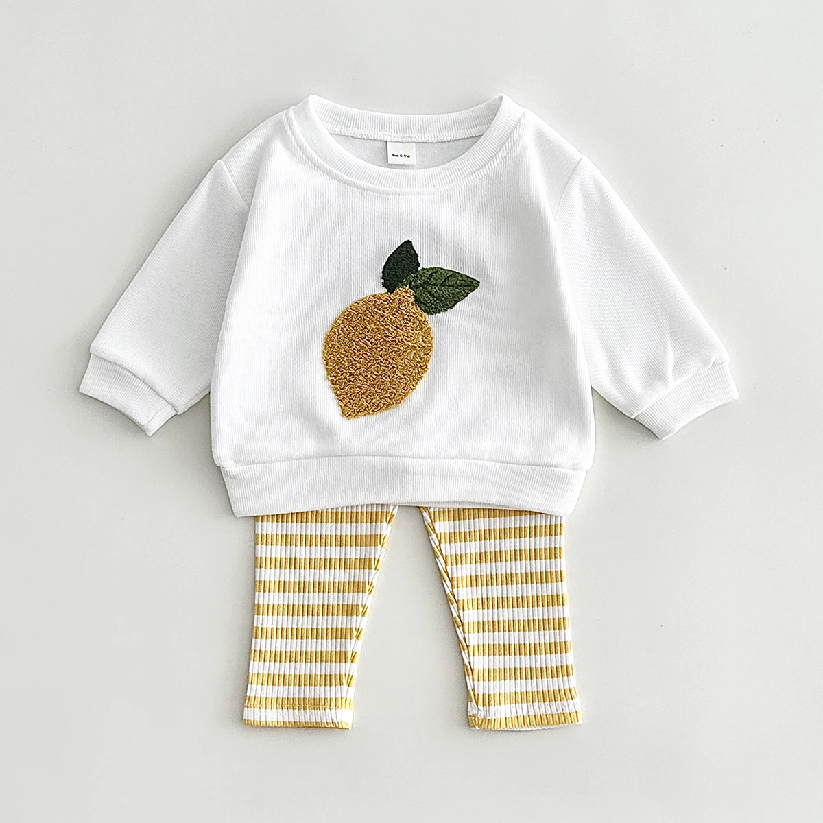 Spring Autumn Baby Clothing Suit 0-3Y Infant Baby Outfit Boys Girls Two-piece Long Sleeved Baby Clothes Plush Cute Fruit Pattern