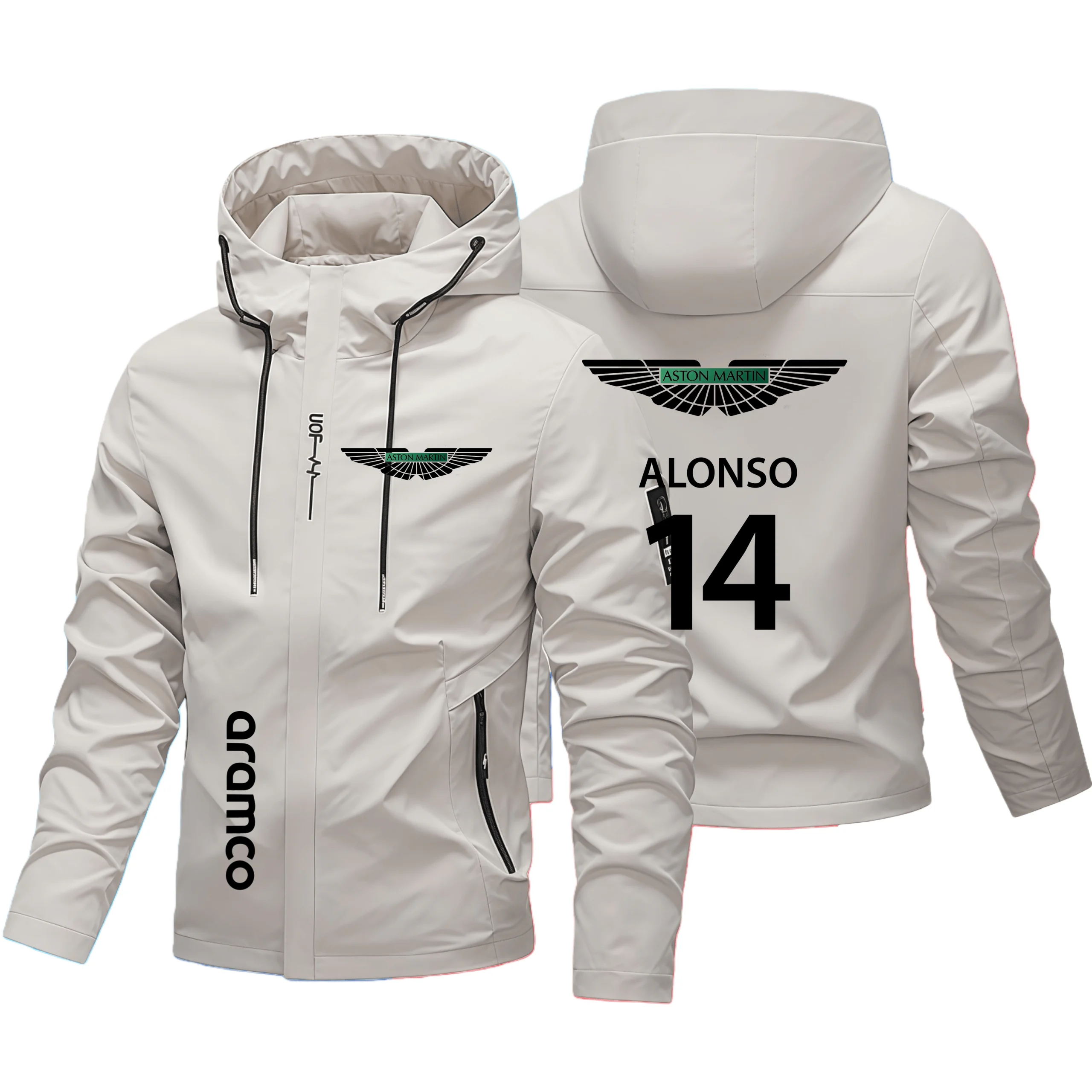 

2026 Aston Martin Men's Outdoor Zipper Hooded Jacket Casual Fashion Sports Jacket