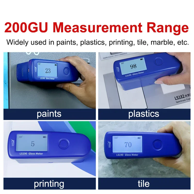 Gloss Meter Glossmeter Car Glossmetre LS190 60° Universal Angle Design Easy Operation High Precision Rechargeable Software