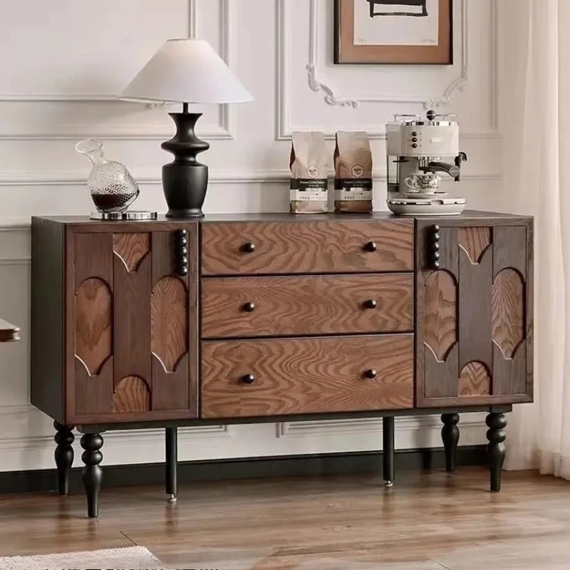 French retro solid wood dining side antique tea cabinet kitchen, which makes a little different pattern