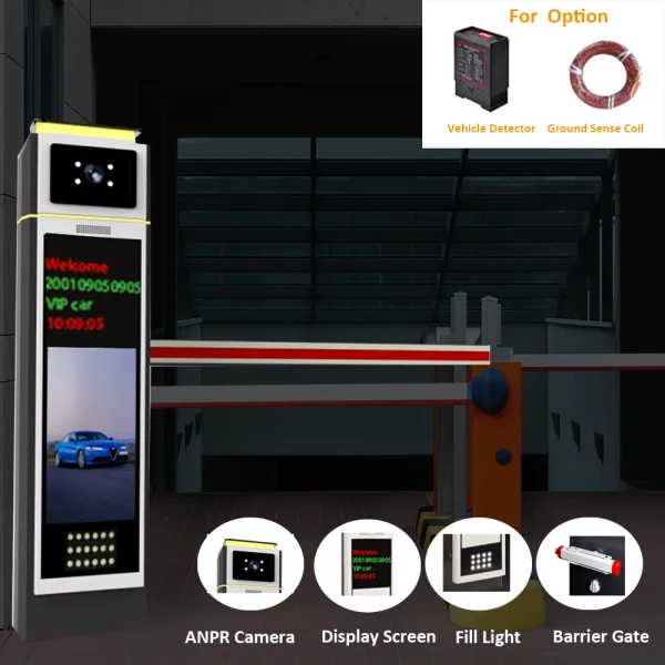 نظام كاميرا ALPR ANPR LPR مع بوابة حاجز وقوف السيارات