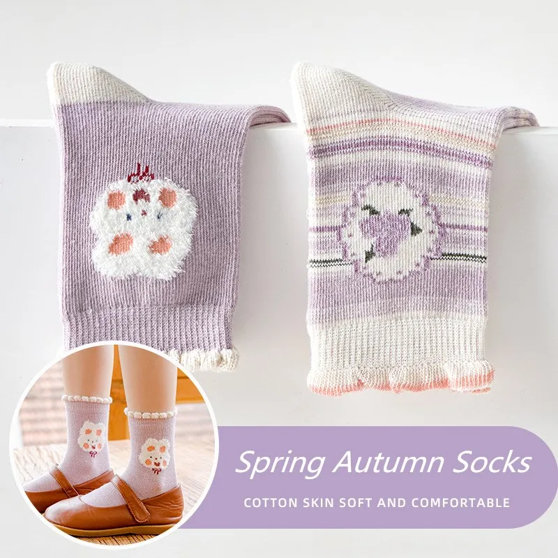 Spring Socks Kids Girls Warm Thick Thermal Crew Socks Toddlers Infant Baby Cozy Gift Socks