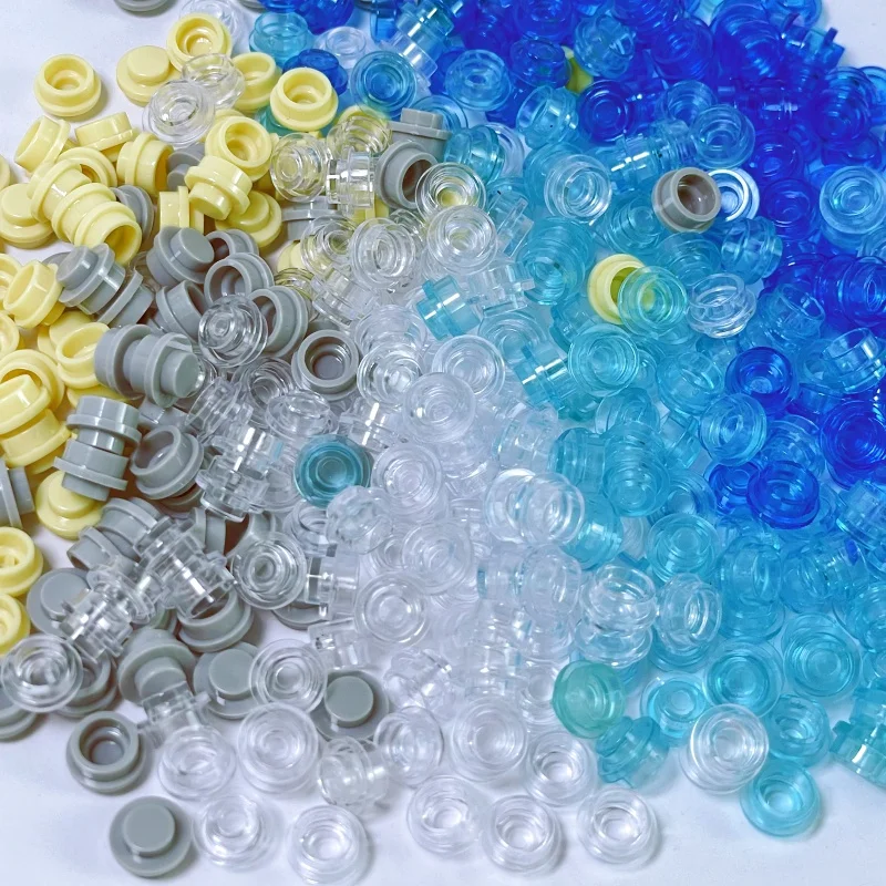 100 pezzi trasparenti sei colori pixel mattoni compatibili MOC Building Block spiaggia sabbiosa parti accessori fai da te compleanno per bambini