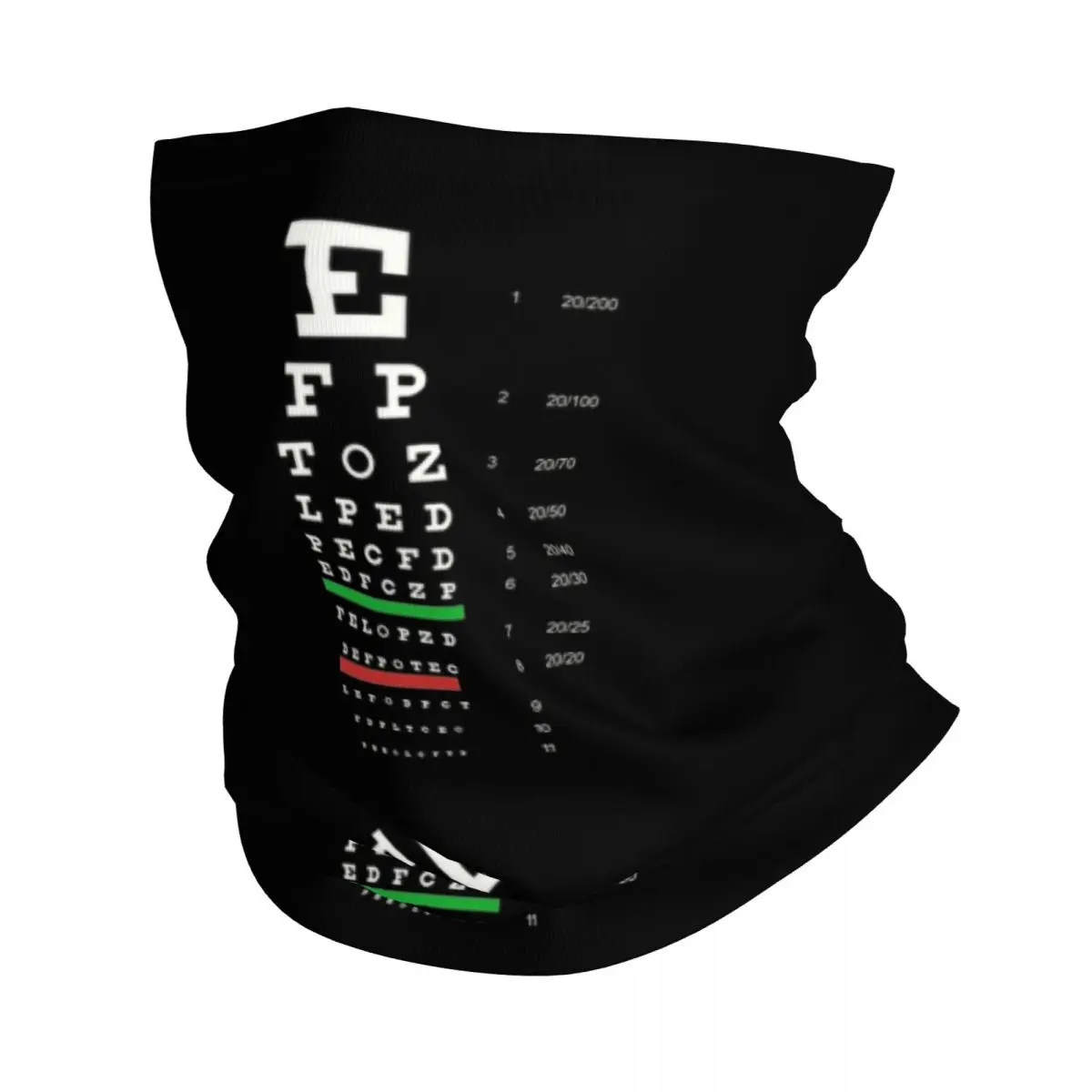 Custom Snellen Eye Chart Bandana Neck Gaiter for Hiking Camping Women Men Wrap Scarf Optometrist Optician Headband Warmer