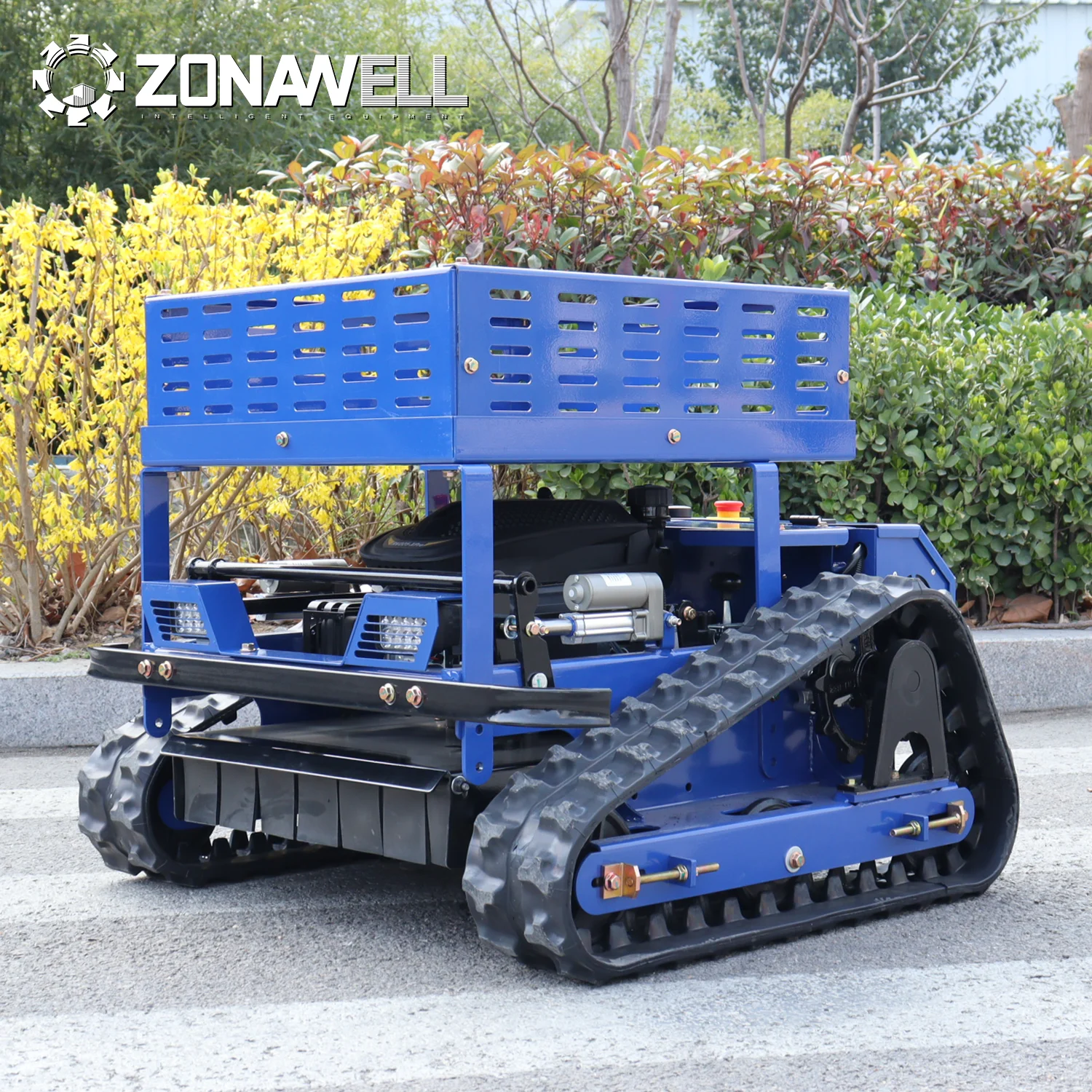 

50° Slope Climbing 500mm Lawn Mower 4km/h Speed Iron Storage Rack For Complex Rugged Terrain Customizable