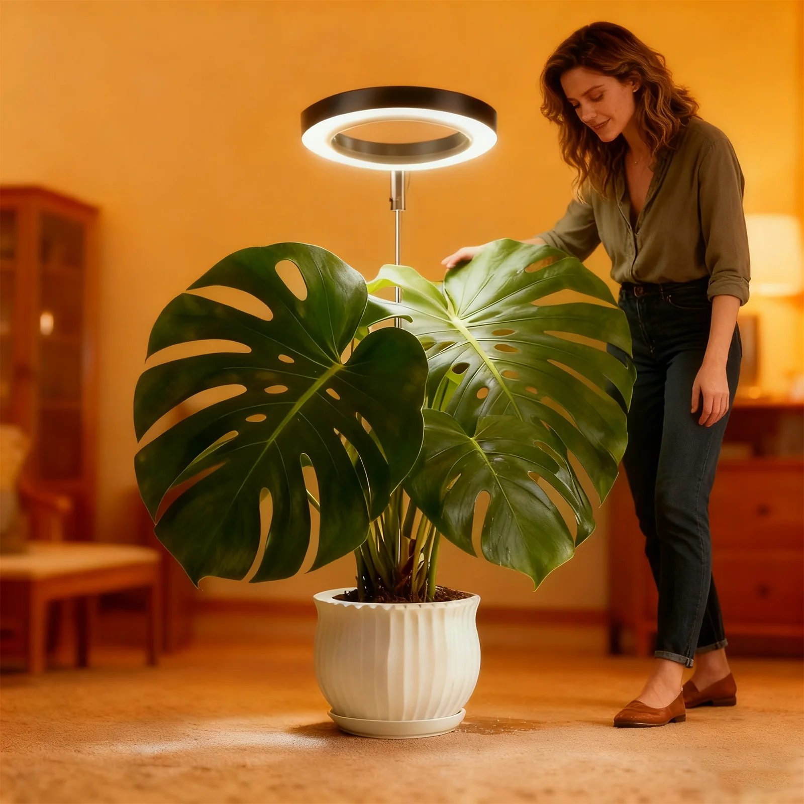 

Black Grow Light, Full Spectrum Plant Lights for Indoor Growing with 3/9/12H Timer,3 Color Modes,10 Brightness,Height Adjustable