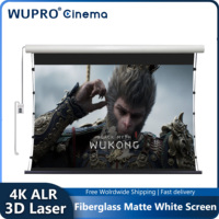 Wupro ALR UST Luxury Motor Drop Down Projection Screen Fiberglass Matte White 92-120 Inch Smart TV For 3D Laser Projectors 4K 8K